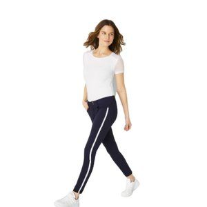 Luisa Stripe Skinny Pant Black with White Stripe